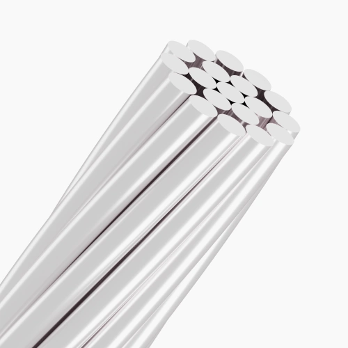 A bare aluminum conductor with 1 core of 19 concentric strands