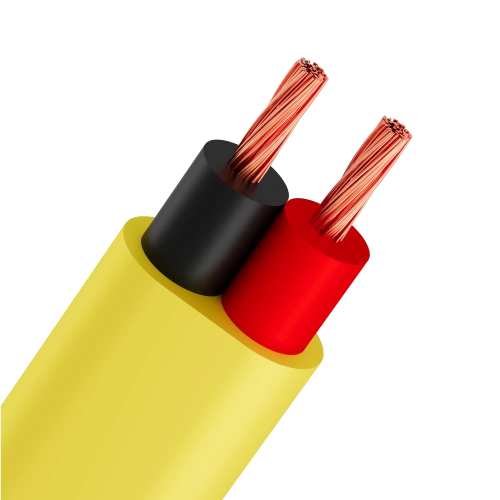 VCmo 450/750V wire, oval double cores, PVC insulation.