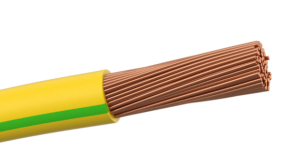 PVC insulated copper grounding cable yellow-green striped