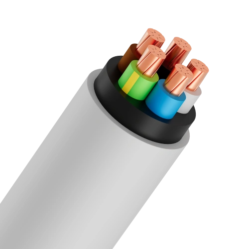 CVV 5C-350/500V wire; 5 compacted copper cores, PVC sheath