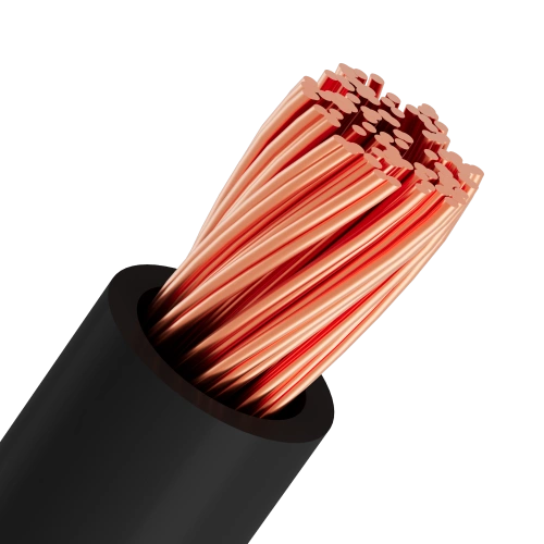 VCm 450/750V annealed copper conductor, black PVC sheath