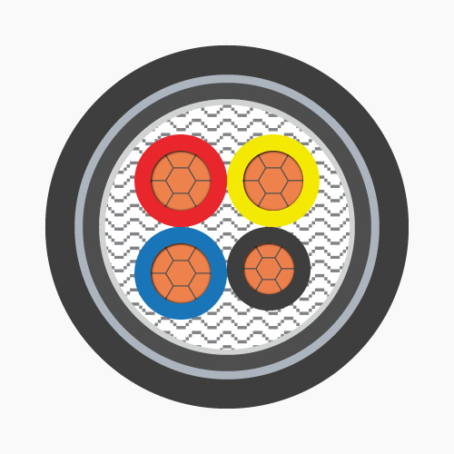 Cấu trúc LV - 0.6/1 kV - CVV-DATA-3C+1C-cc