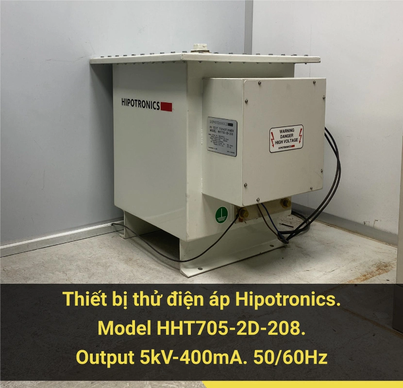 Hình ảnh thiết bị thử điện áp hipotronics trong phòng thử điện áp