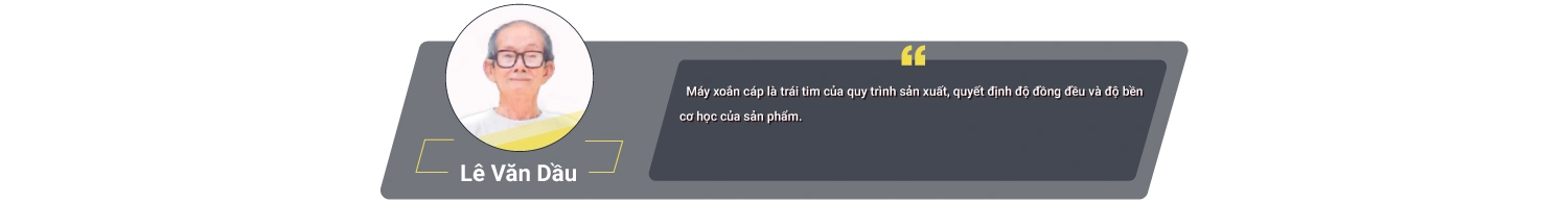 Trích dẫn của ông Lê Văn Dầu khẳng định máy xoắn cáp là máy quan trọng trong việc sản xuất dây và cáp điện