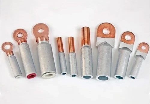 Example image of 10 copper-aluminum electrical connectors used for connecting electrical wires