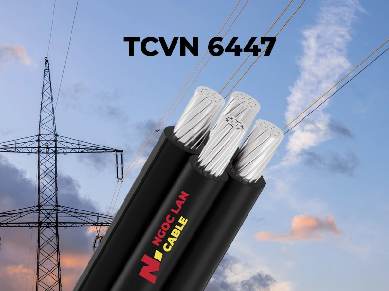4-core compacted aluminum aerial bundled cable, XLPE insulation, TCVN 6447 standard