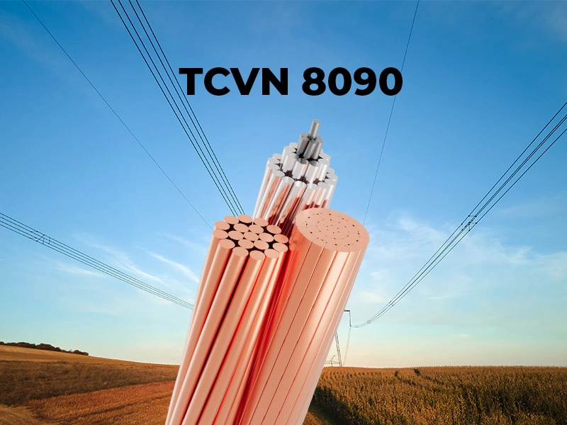 2 dây đồng trần 1 dây nhôm trần đáp ứng tiêu chuẩn TCVN 8090