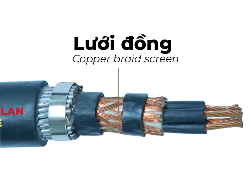 cấu tạo lớp chống nhiễu lưới đồng của cáp điều khiển